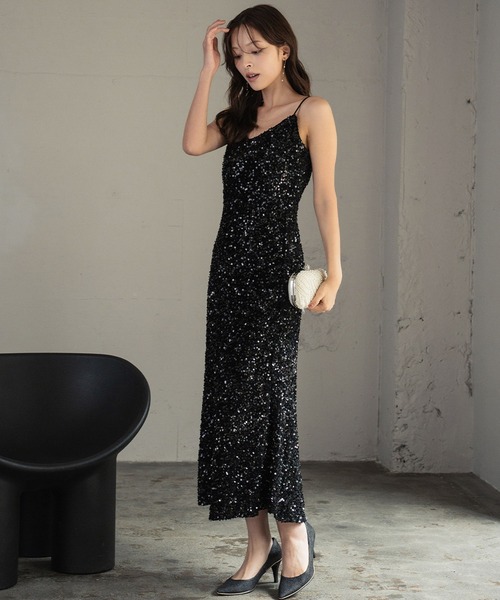 LOWO ドレス マーメイドワンピース キャミソール ドレス ロング 結婚式