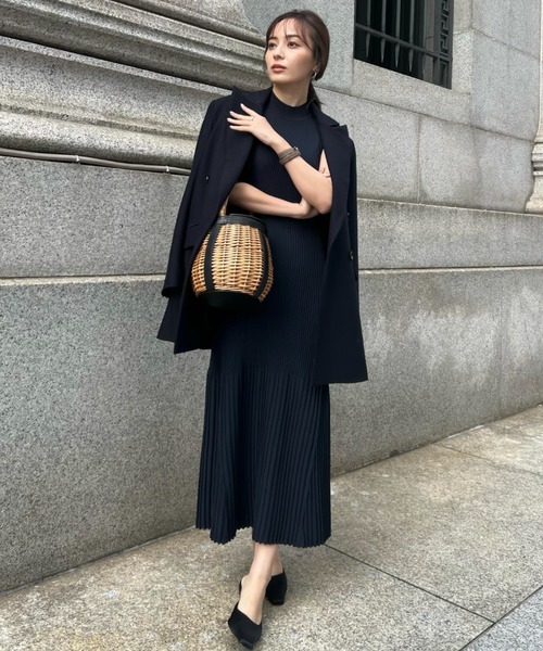 「anuans」 ニットワンピース FREE ベージュ レディース_画像2