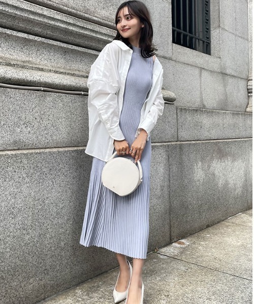 「anuans」 ニットワンピース FREE ベージュ レディース_画像4