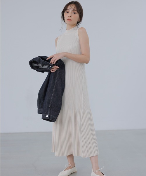 「anuans」 ニットワンピース FREE ベージュ レディース_画像5