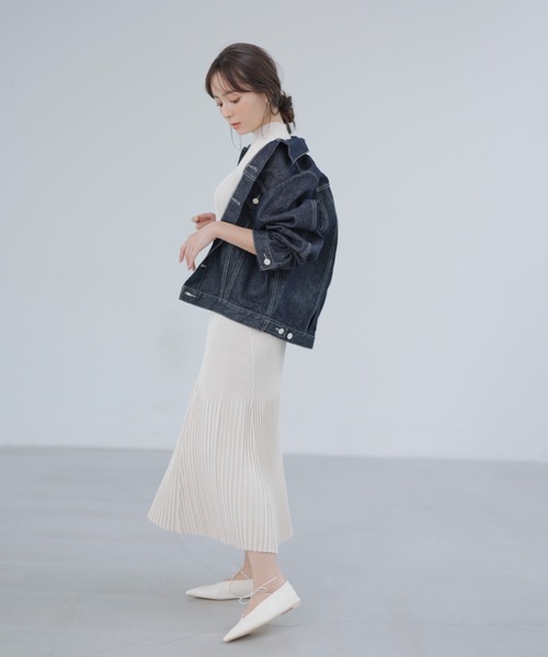 「anuans」 ニットワンピース FREE ベージュ レディース_画像8