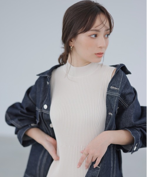 「anuans」 ニットワンピース FREE ベージュ レディース_画像10