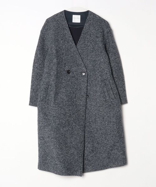 human womanコート 極美品 2023年 ヒューマンウーマン ノーカラー human woman（ヒューマンウーマン） ノーカラーコート コート ボアノー