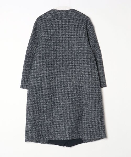 human womanコート 極美品 2023年 ヒューマンウーマン ノーカラー human woman（ヒューマンウーマン） ノーカラーコート MEDIUM ネイビー