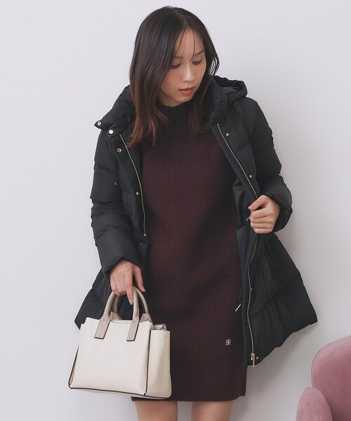 index（インデックス） ワンピース ウール混ケーブルスリーブミニ