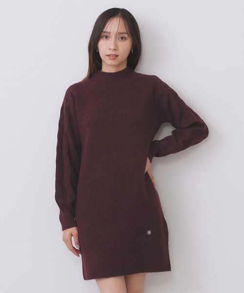 【COS】ミニワンピース（タグ付き新品未使用） index（インデックス） ワンピース ウール混ケーブルスリーブミニ