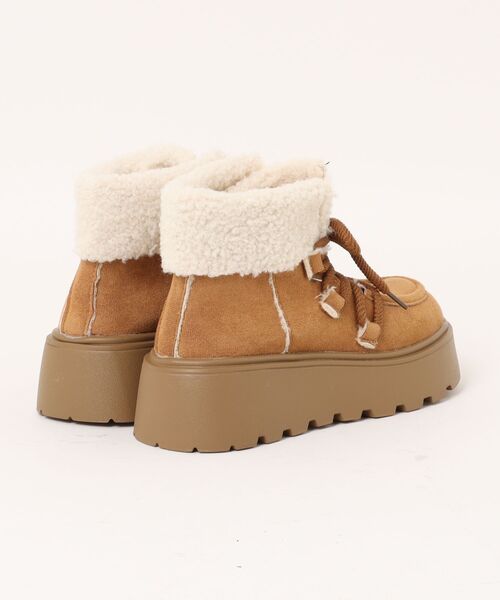 ブーツ Nia(ニア)/バイカラー 厚底ショートボアブーツ レディース