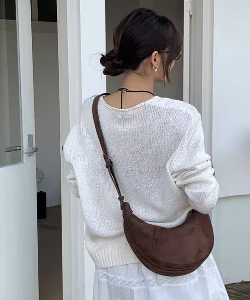 NuNuNa ショルダーバッグ バッグ 「NuNuNa」スエードタッチラウンド