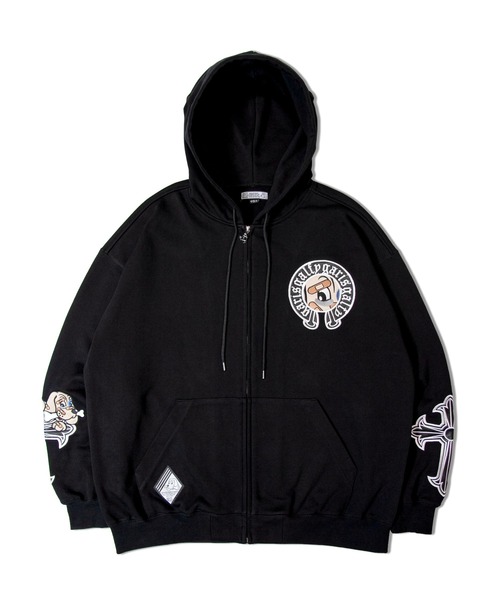 GALFY」 ジップアップパーカー X-LARGE ブラック メンズ GALFY 