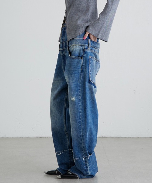 Lui's（ルイス） ワイドパンツ ジーンズ デニム デニムパンツ ダブル