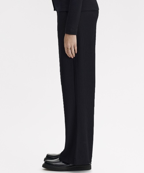 ワイドパンツ パンツ Rib Tricot Trousers／リブトリコットトラウザー レディースの画像