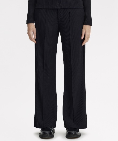 ワイドパンツ パンツ Rib Tricot Trousers／リブトリコットトラウザー レディースの画像