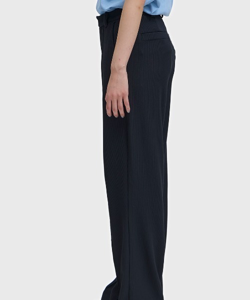 ワイドパンツ パンツ Rib Tricot Trousers／リブトリコットトラウザー レディースの画像