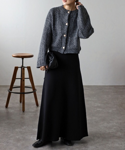 「Bonjour Sagan」 「ANDSEARCH」ニットカーディガン FREE チャコールグレー レディース_画像4