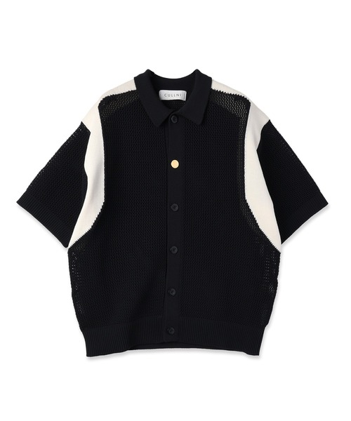 サマーニット セーター ニット Mesh Knit Short Sleeve Jacket メンズ レディースの画像