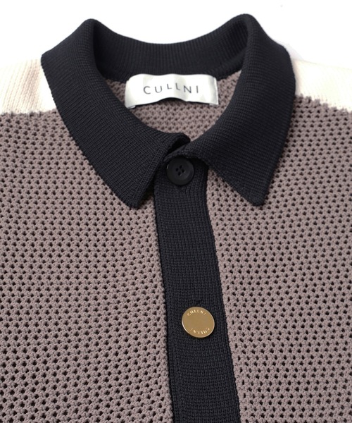 サマーニット セーター ニット Mesh Knit Short Sleeve Jacket メンズ レディースの画像