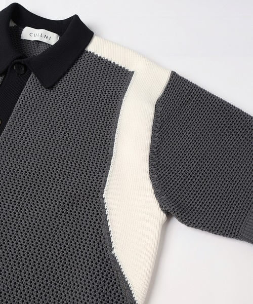 サマーニット セーター ニット Mesh Knit Short Sleeve Jacket メンズ レディースの画像