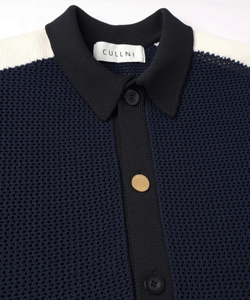 サマーニット セーター ニット Mesh Knit Short Sleeve Jacket メンズ レディースの画像