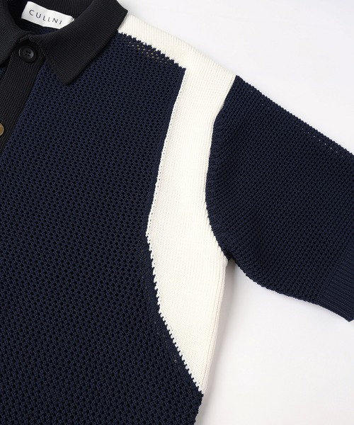 サマーニット セーター ニット Mesh Knit Short Sleeve Jacket メンズ レディースの画像