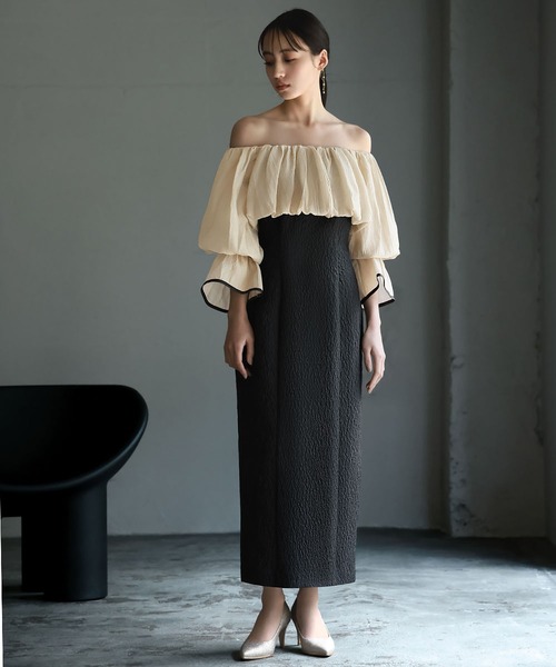 「GIRL」 7分袖ワンピース S オフホワイト レディース_画像4