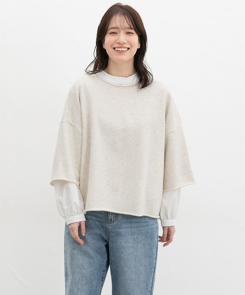 Honeys（ハニーズ） トレーナー スウェット 7分袖ビッグスウェット