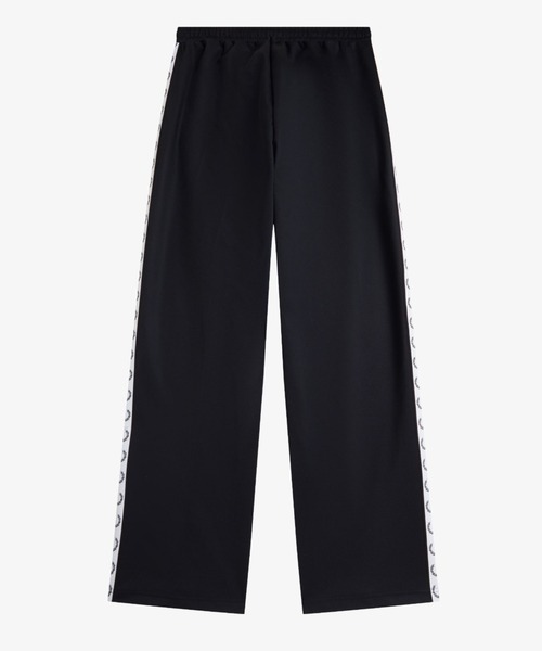 フレッドペリー ワイドパンツ ガウチョパンツ ウエストゴム ブラック　M FRED PERRY（フレッドペリー） パンツ WIDE LEG TRACK PANT T7171