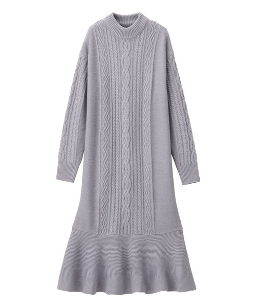 「alotta」 ニットワンピース M ラベンダー レディース_画像4