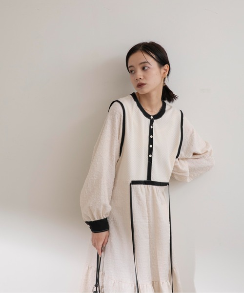 「Eimee Law」 長袖ワンピース 38 アイボリー レディース_画像2