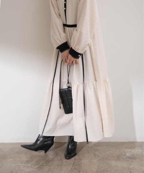 「Eimee Law」 長袖ワンピース 38 アイボリー レディース_画像3