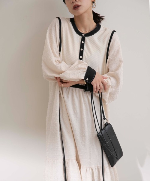「Eimee Law」 長袖ワンピース 38 アイボリー レディース_画像5