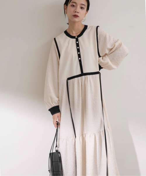「Eimee Law」 長袖ワンピース 38 アイボリー レディース_画像6