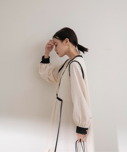 「Eimee Law」 長袖ワンピース 38 アイボリー レディース_画像8