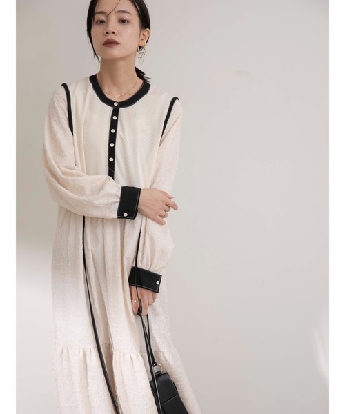 「Eimee Law」 長袖ワンピース 38 アイボリー レディース_画像9