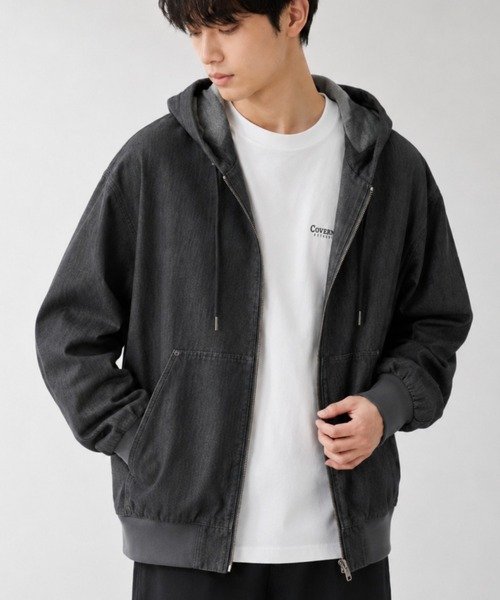 NAVY パーカー ブリーズデニム フルZIPパーカー メンズ レディース