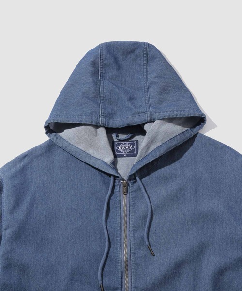 NAVY パーカー ブリーズデニム フルZIPパーカー メンズ レディース