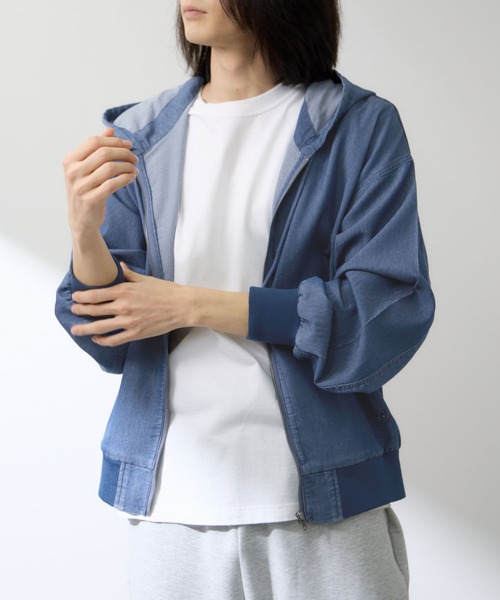 NAVY パーカー ブリーズデニム フルZIPパーカー メンズ レディース