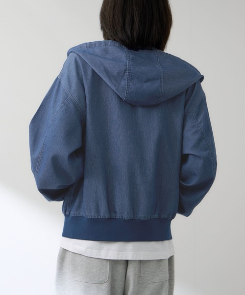 NAVY パーカー ブリーズデニム フルZIPパーカー メンズ レディース