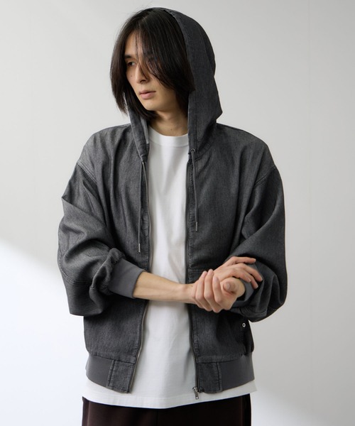 NAVY パーカー ブリーズデニム フルZIPパーカー メンズ レディース