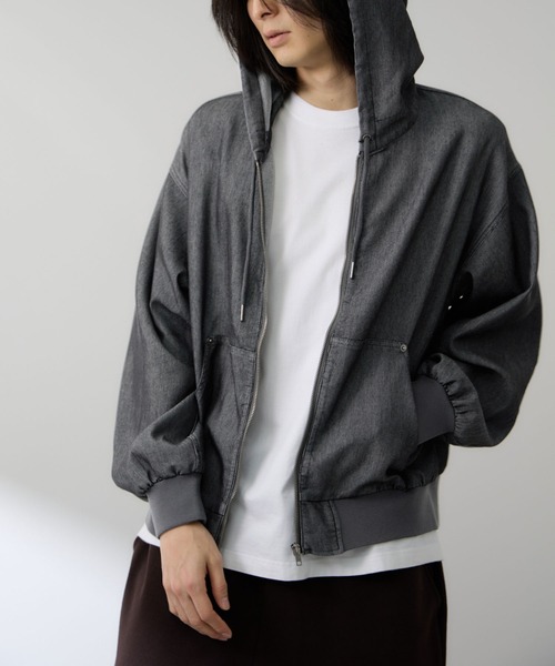 NAVY パーカー ブリーズデニム フルZIPパーカー メンズ レディース