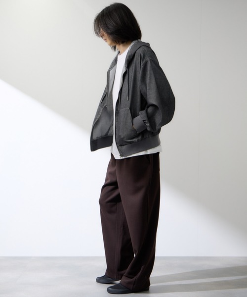 NAVY パーカー ブリーズデニム フルZIPパーカー メンズ レディース