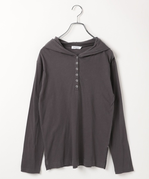 LEPSIM（レプシィム） tシャツ シアーフードヘンリープルオーバー