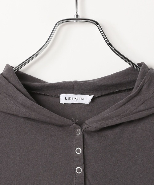 LEPSIM（レプシィム） tシャツ シアーフードヘンリープルオーバー