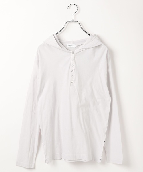 LEPSIM（レプシィム） ヘンリーネック tシャツ シアーフードヘンリー