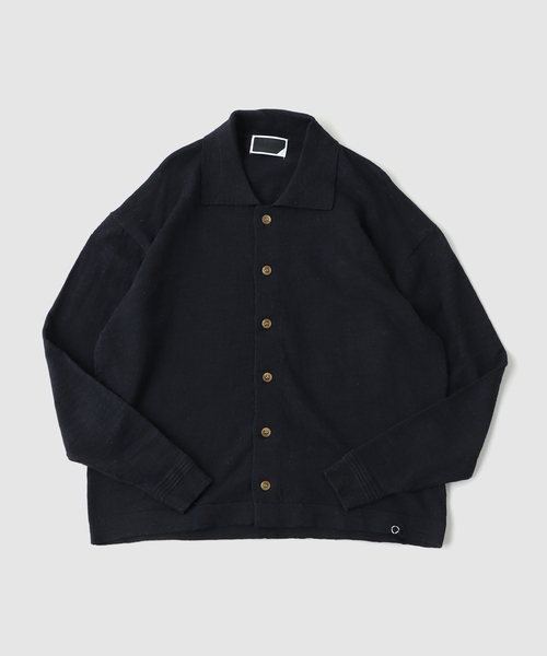 phingerin ニットTシャツ PHINGERIN MULTI KNIT SHIRT JACKET | ブラック - KNOCK OUT 247