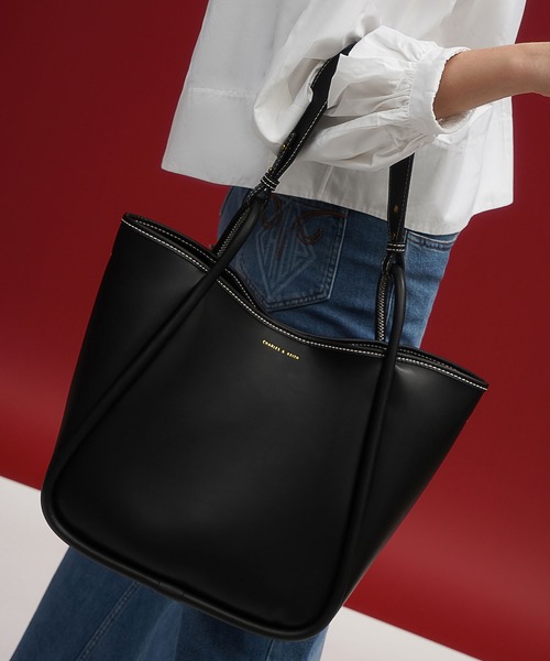 「CHARLES \u0026 KEITH」 2WAYバッグ X-LARGE ブラック レディースの画像