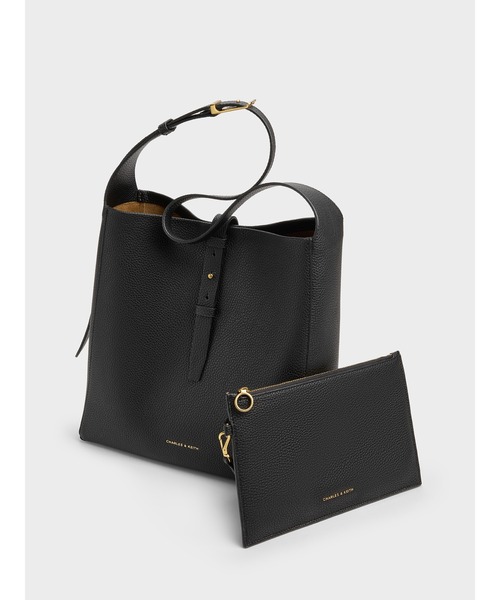 「CHARLES & KEITH」 ショルダーバッグ L ブラック レディース_画像8