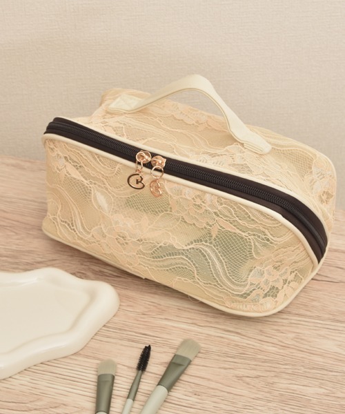 VIBGYOR Women ポーチ 「float」総レース メッシュ バニティポーチ