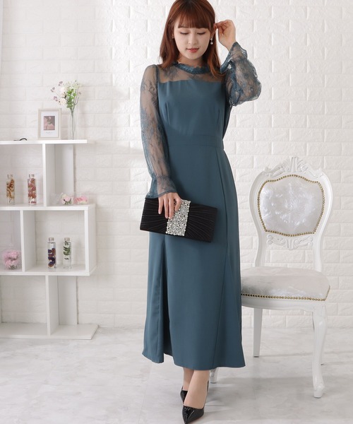 「Lace Ladies」 ドッキングワンピース X-LARGE ダークグレー レディース_画像2