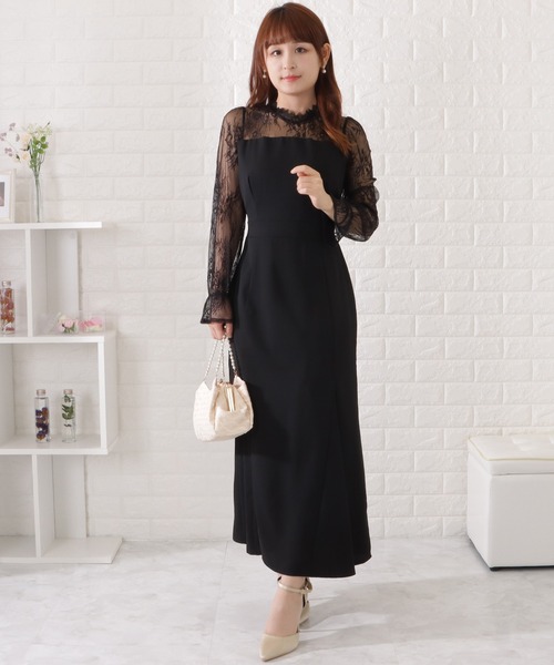 「Lace Ladies」 ドッキングワンピース X-LARGE ダークグレー レディース_画像9