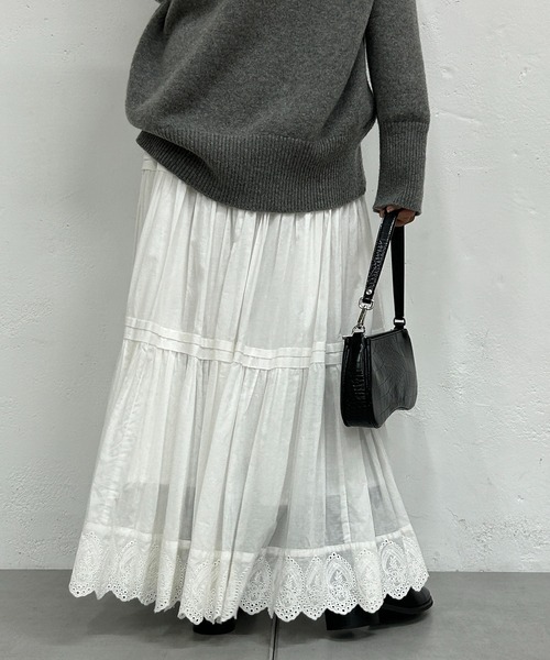 「LOUNGEDRESS」 ロングスカート FREE オフホワイト レディース_画像4